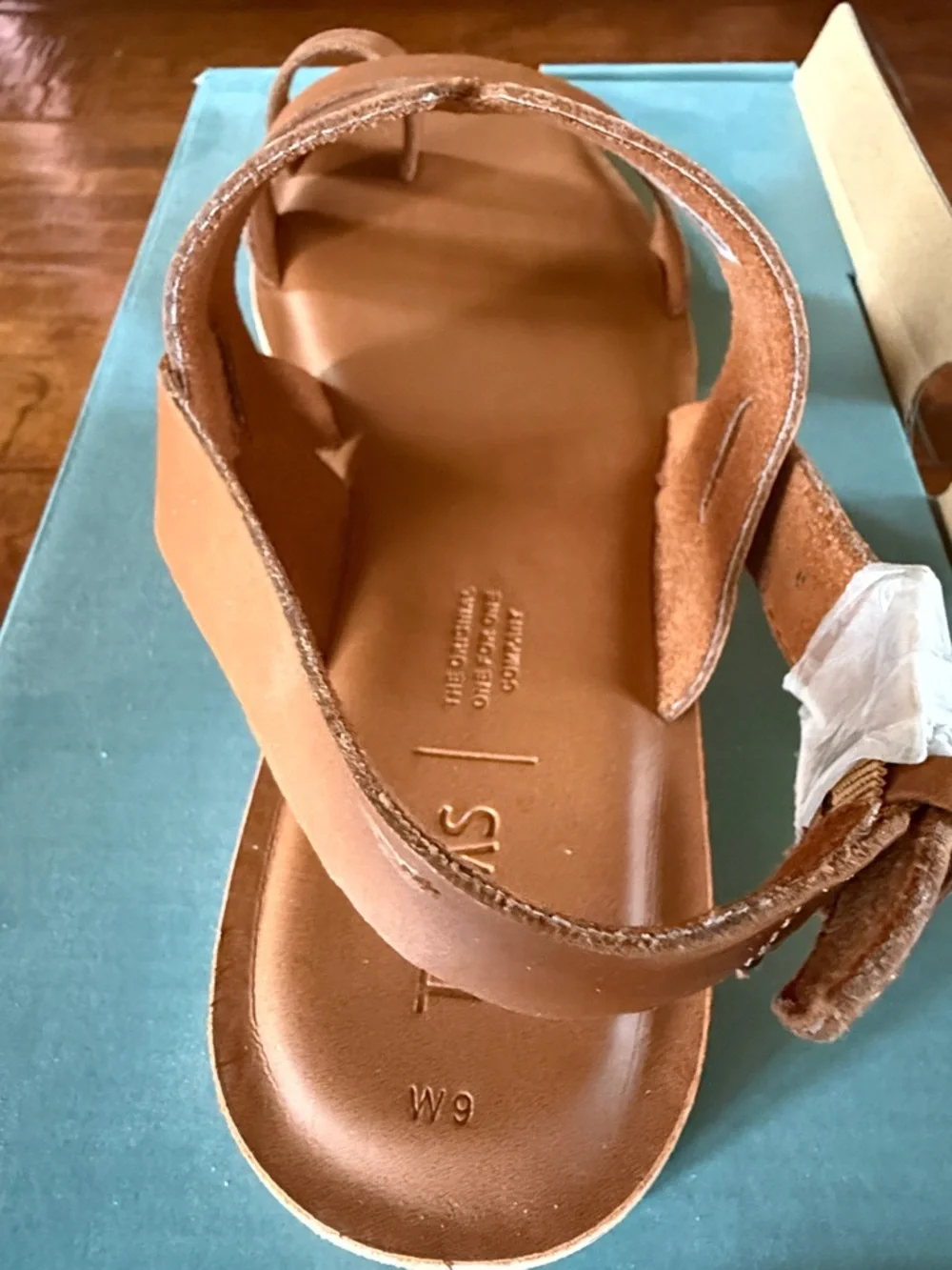 Toms Freya Tan Leather Slide Sandals NWT New Size 9 - Picture 6 of 7
